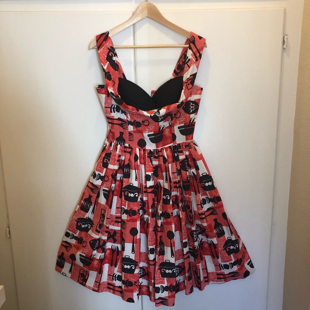 Bernie Dexter 1950s Retro Style BBQ Print Dress